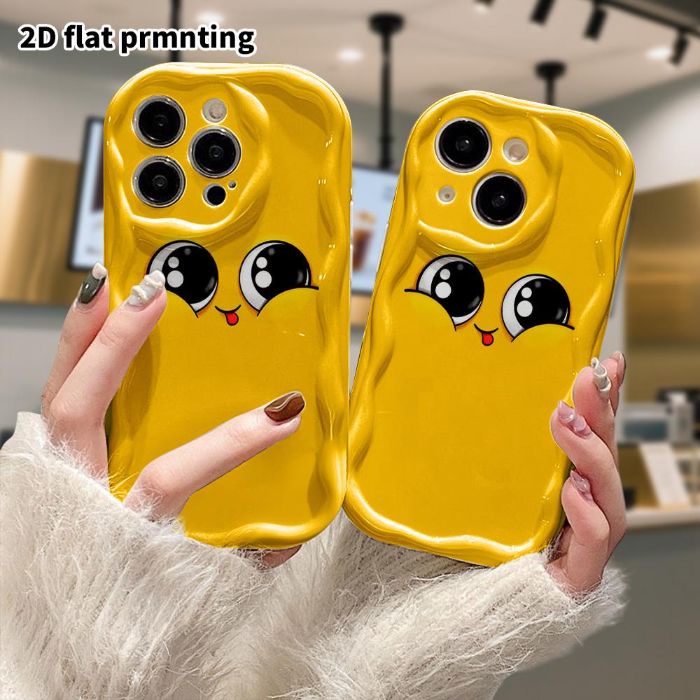 Phone Case: 2D flat design suitable for iPhone 18 17 16 15 14 13 Pro protective case, cute big eye expressions, perfect Christmas and Halloween holida