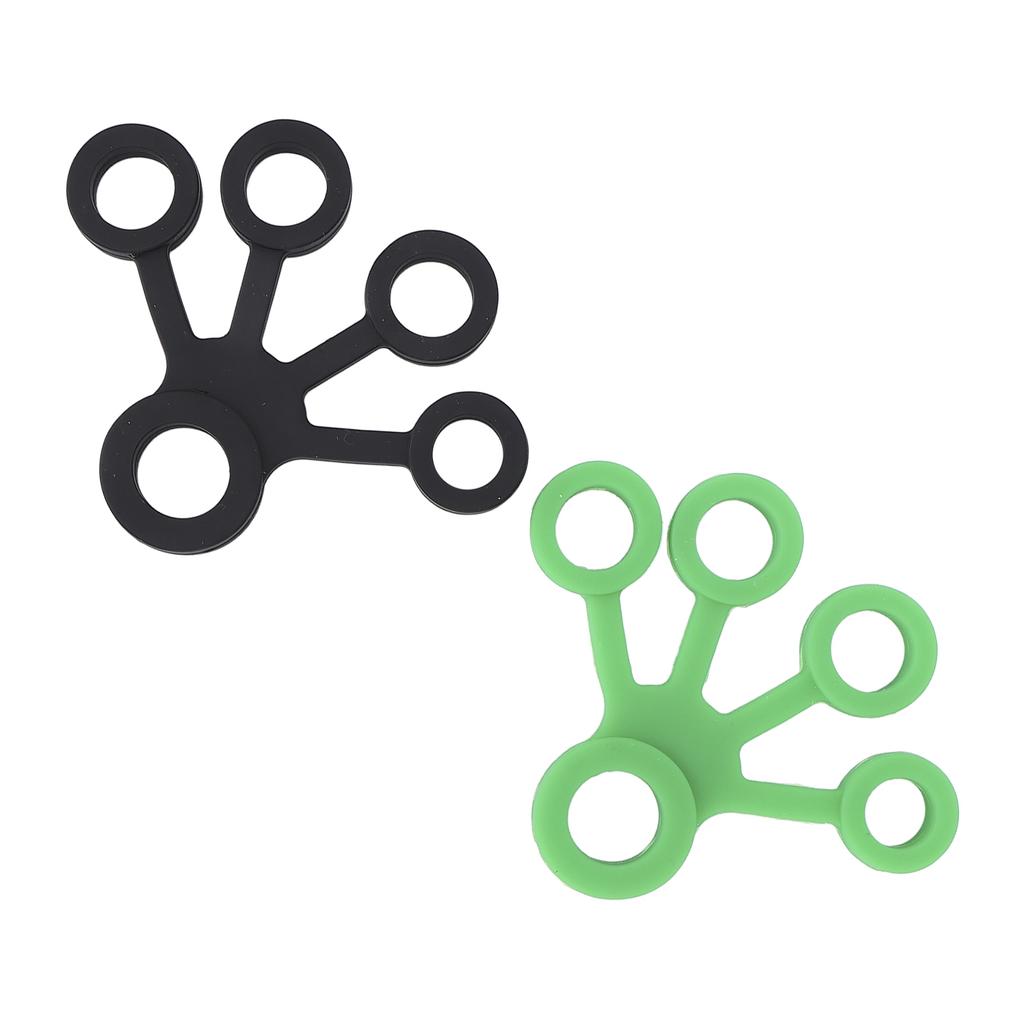 2 шт. Силиконовый эспандер для пальцев Портативные эластичные эспандеры для рук Усилитель 11 фунтов (Темно-зеленый Черный)