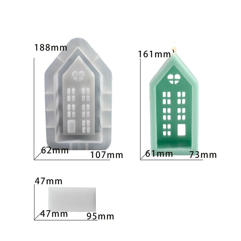 Hollowed Out House Candle Silica Gel Mold Handmade Soap Plaster Ornaments Silica Gel Mold Easter Scented Candle Making Supplies