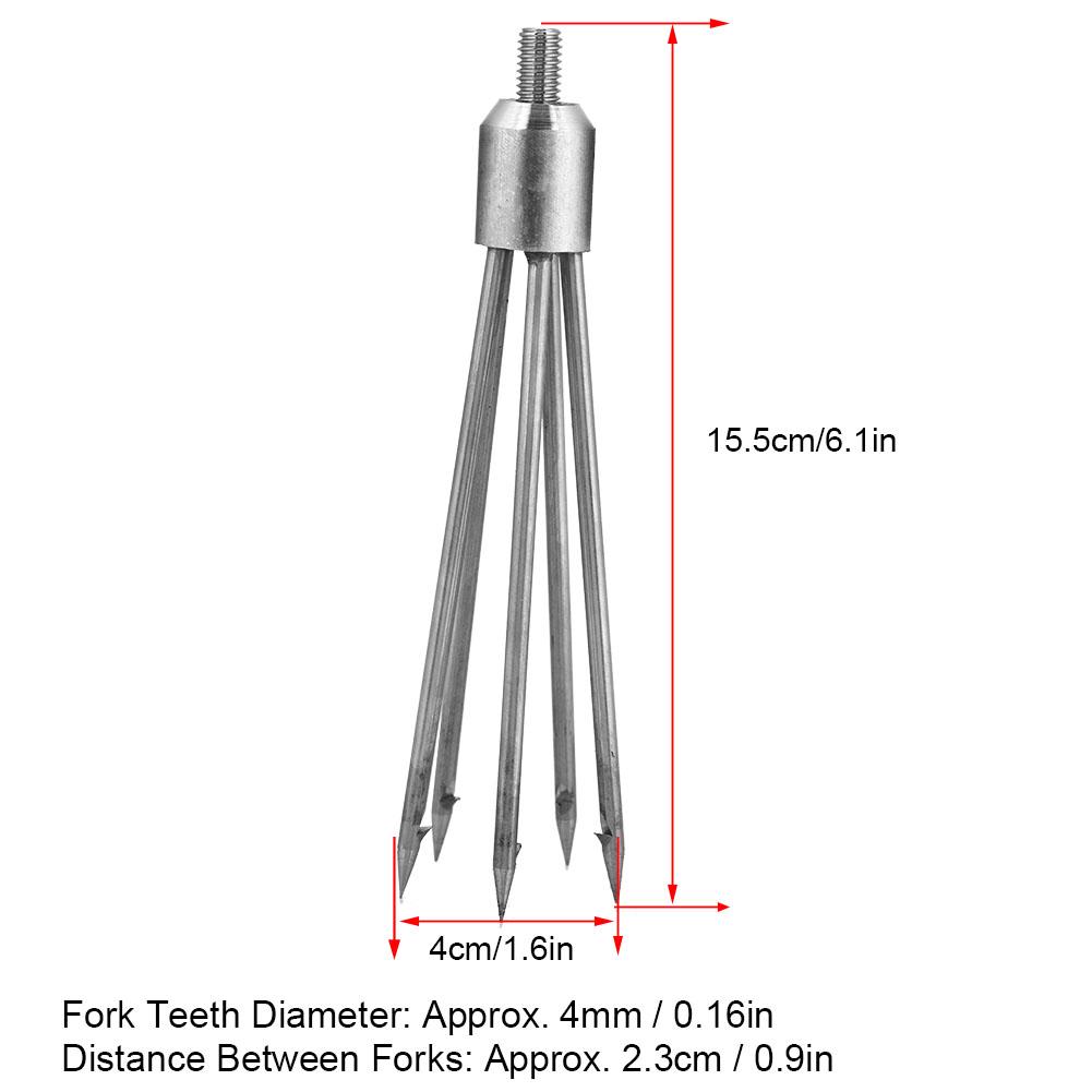 Прочная рыболовная вилка для копья из нержавеющей стали, гарпун для рыбы, аксессуары с винтовой головкой 8 мм
