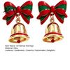 Seasonal Fashion Jewelry 1 Pair Jingle Bell Stud Dangle Drop Earrings for Women, Small Holiday Gifts Green Red Bow Xmas Party, Stocking Stuffer Winter