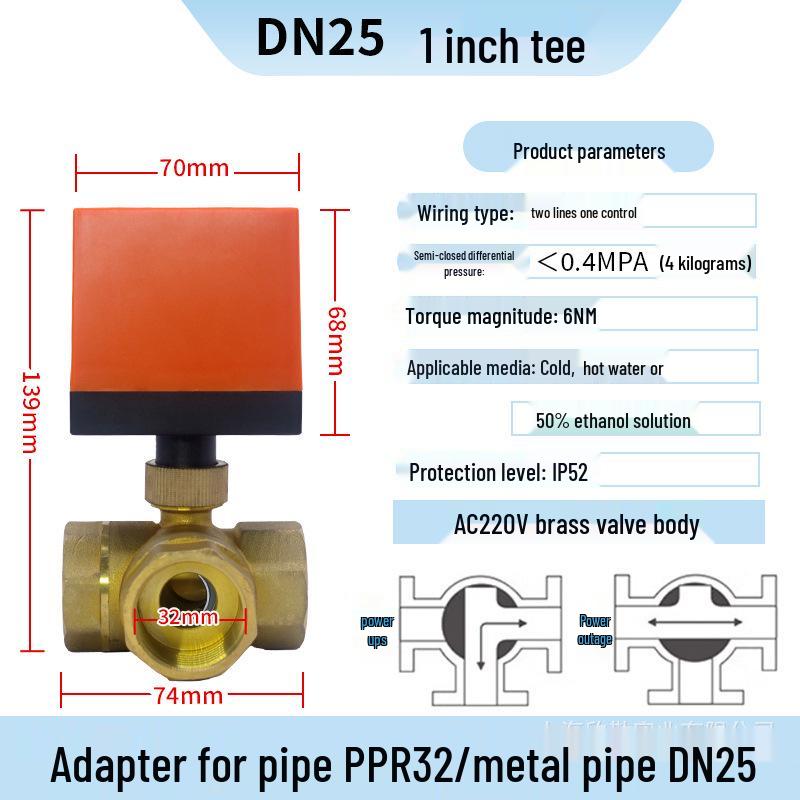 Three-Way Ball Valve for Fan Coil, Floor Heating, Solar Water, and Irrigation Systems