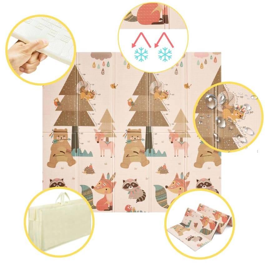 10 мм складной коврик из пены "Полет на воздушном шаре" 200 х 180 см