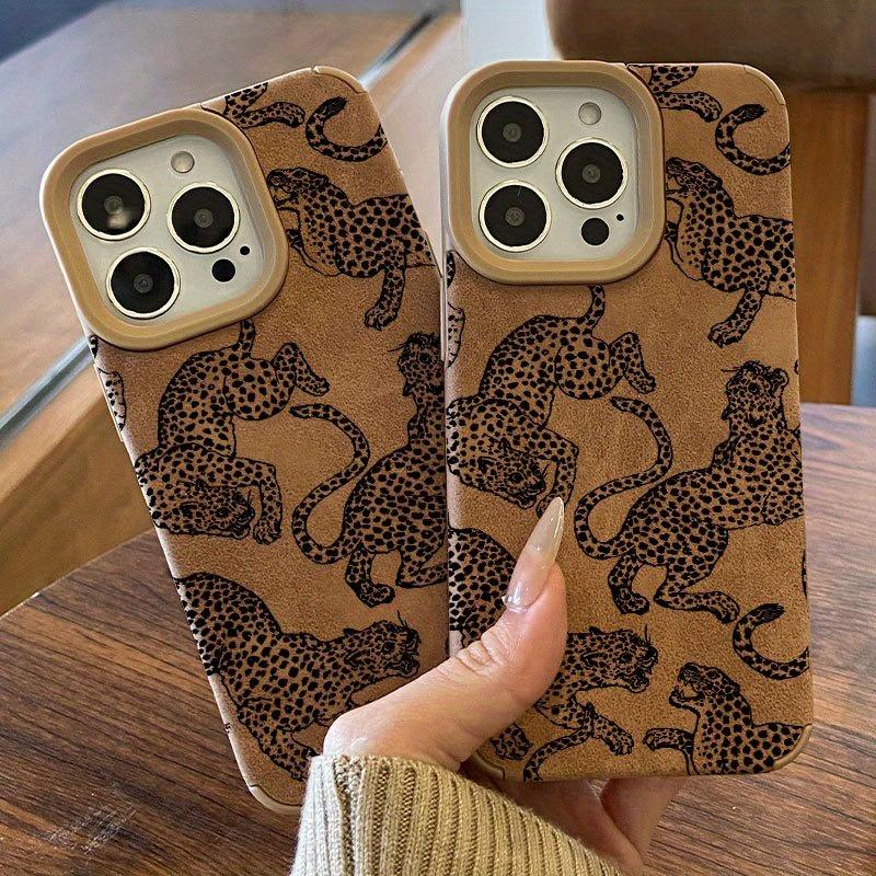 Яркий леопардовый узор, чехол для телефона из склеенной кожи для iPhone 17 16 15 14 Pro Max 13 12 11 XS XR X 16 Plus, противоударный бампер