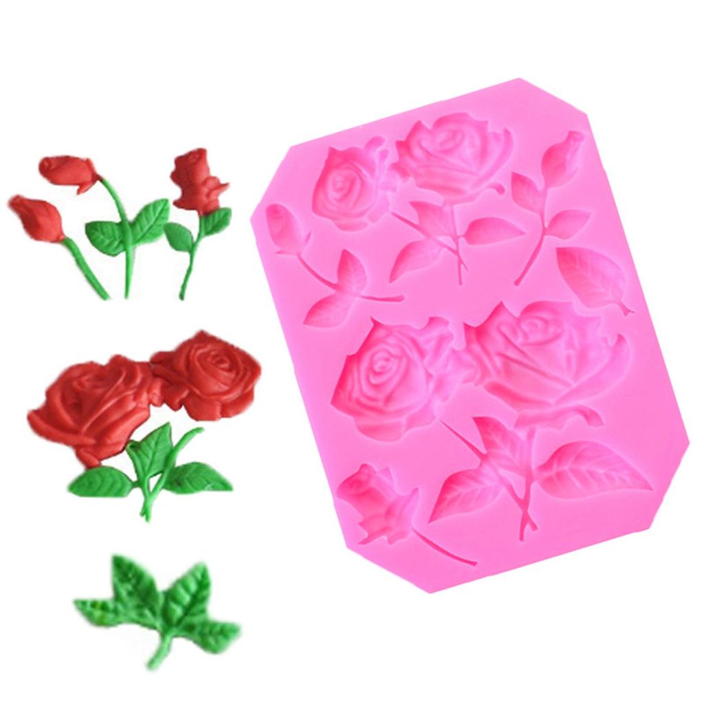 Силиконовый мир DIY розы лепестки силиконовая форма для выпечки торта украшения помадка шоколадная форма инструменты