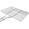 Double grille barbecue - 34 x 22 cm - Acier chromé - Manche en bois - Système de verrouillage