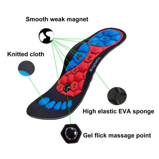 2 пары магнитных акупрессурных стелек, дышащие обезболивающие вставки для обуви для мужчин и женщин, поддержка свода стопы, ортопедические амортизирующие массажные подушечки для ног