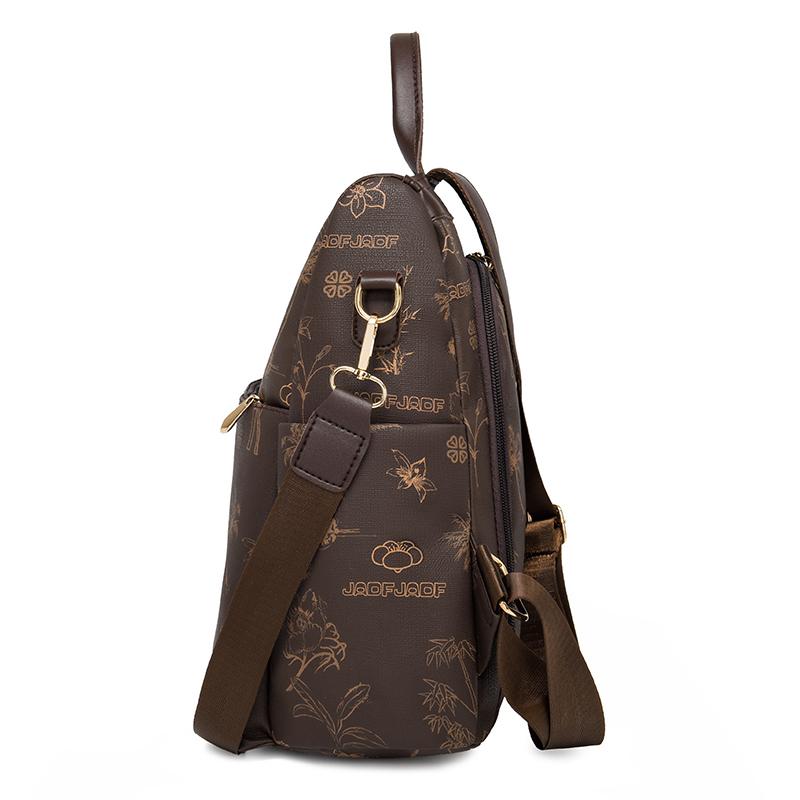 Рюкзак с принтом, женская сумка большой вместимости с защитой от краж, мягкий кожаный рюкзак для поездок на работу