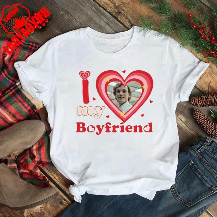I Love My Hot Boyfriend TShirt Funny Couple Graphic T Shirt Unisex BF Gifts Casual Sport Streetwear Adult Ropa Hombre