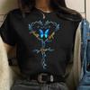Новая женская футболка с принтом сердца любви и стрекозы, модная повседневная с короткими рукавами, женская футболка с О-образным вырезом, уличная одежда, топы с графическим принтом
