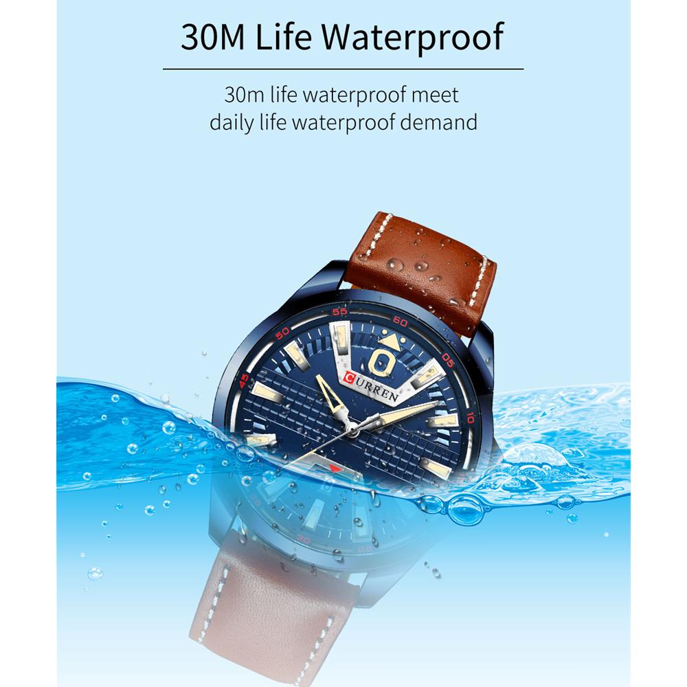 CURREN Креативные часы, мужские модные роскошные часы, бренд CURREN, кожаные кварцевые деловые наручные часы с автоматической датой, Relogio Masculino