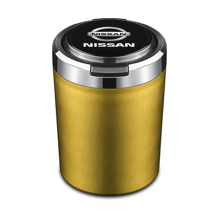 Car Cigarette Ashtray Cup With Lid With LED Light For Nissan X-trail Qashqai Note Juke Sentra Patrol Navara Micra Leaf Almera