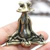 Retro Brass Frog Sculpture Zen Buddhism Frog Statue Copper Animal Ornament Home Decoration Incense Burner Desk Tea Pet Decor