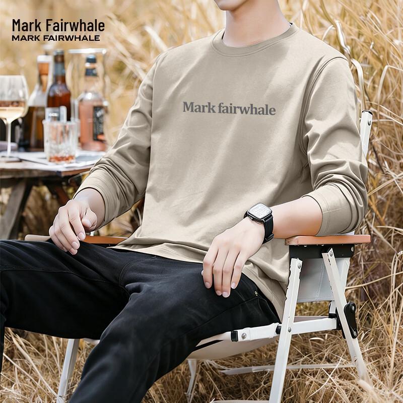 Mark Fairwhale Мужская футболка с длинным рукавом и американским принтом букв