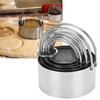 5PCS Set Biscuits Cutter Stainless Steel Round Cookies Cutter with Handle Baking Dough Tools