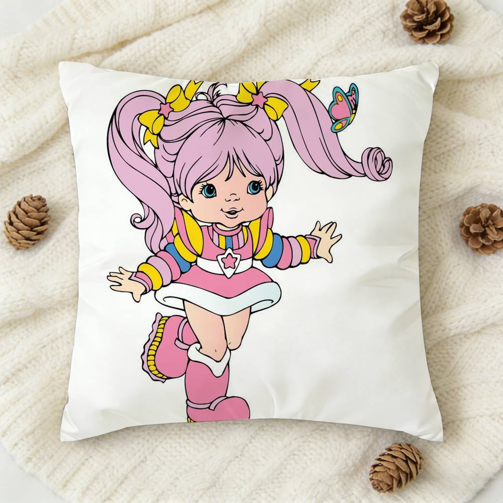 Cute RRainbow BBrite Doublesided Printed Square Decorative Cushion Cover for Sofa Living Room Home Decor