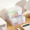 Storage Box Plastic Desktop Transparent Plastic Empty Box Small Square Box Portable Business Card Case Card Organizer Box Jewelry Box