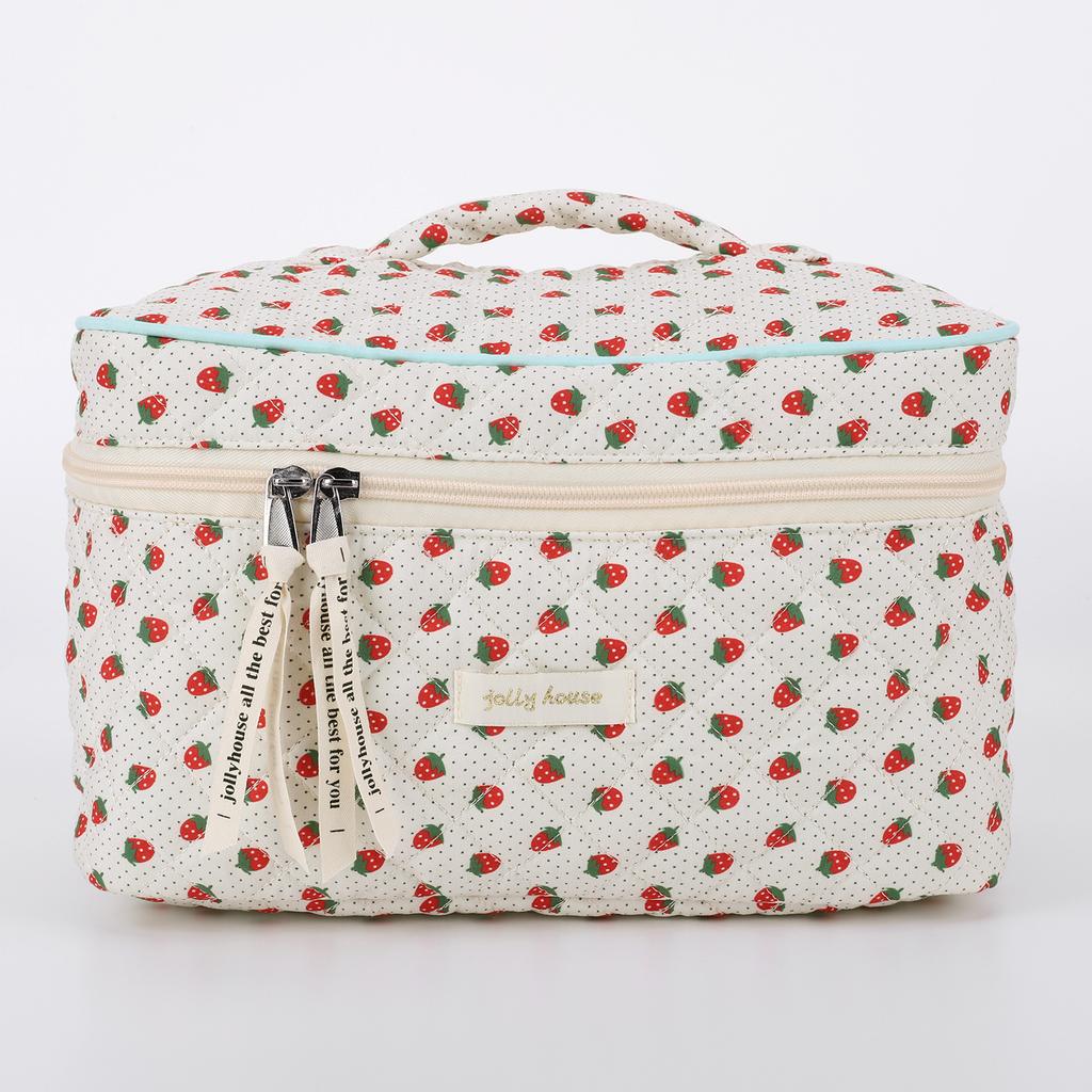 3 шт. Дорожный косметический несессер на молнии, стеганая косметичка, милый органайзер для макияжа, сумка для хранения, большая вместимость для женщин и девушек