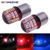 10PCS 1157 Led BAY15D P21/5W Double Color Strobe LED 3014 42 LED Flash Light Brake Blink Light Lamp Bulb Red White Blue
