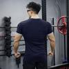 Men's Elastic Muscle T-Shirt Round Neck Short Sleeve Fitness Top Slim Fit Casual Running Tee for Sports Gym Outdoors
