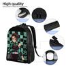 Рюкзаки Клинок Рассекающий Демонов Kimetsu no Yaiba Танджиро Дыхание Воды Меч Daypack mochila Campus Застежка-молния Rucksack