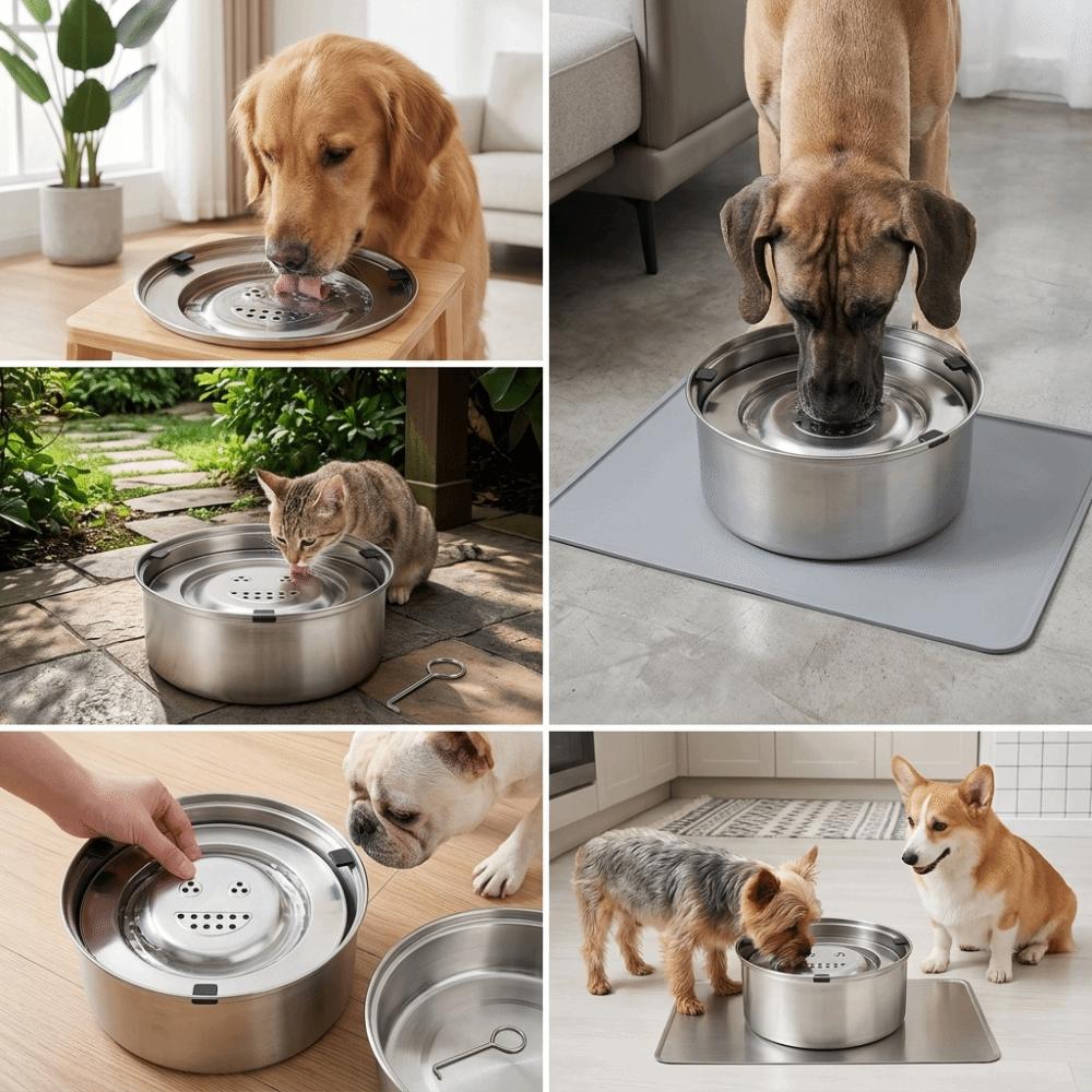 Anti Splash Floating Dog Bowl Large Capacity Large Capacity Dog Water Bowl Daily Pet Feeding