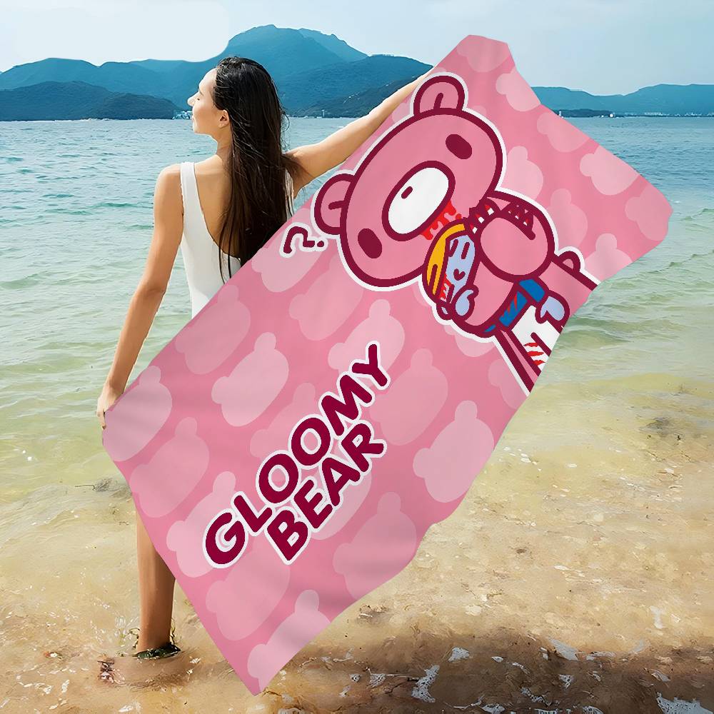 G-Gloomy B-Bear Микрофибра Пляжное полотенце Впитывающее Быстросохнущее Мягкое Йога Плавание Курорт Альпинизм Полотенце
