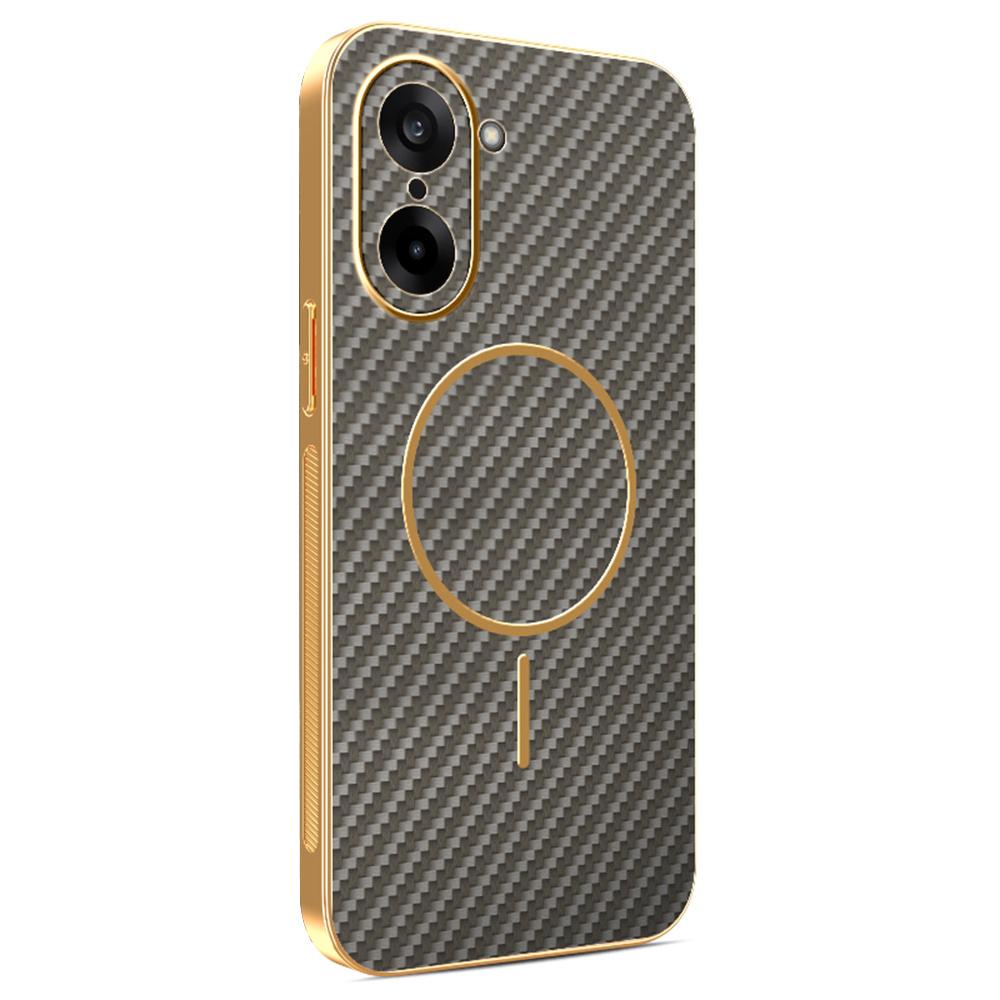 For OnePlus Ace 5 Racing 5G/Nord CE5 5G Phone Case Carbon Fiber Textured Electroplated TPU Back Cover