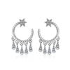 Design Sense Cold Wind Small Lock Fashion Zirconia Sparkling Classic Stud Earrings for Women Dazzling Female Elegant Accessories Timeless Jewelry