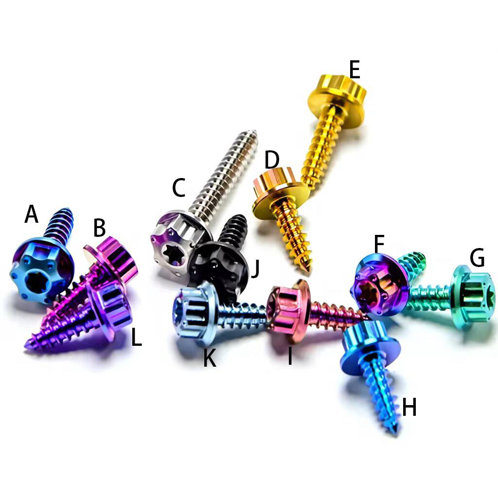 TMJ Gr5 Titanium Bolts Air Filter Bodywork Self-Tapping Screw Flange Head Hex Screw Bolts for Motorcycle Car Bicycle