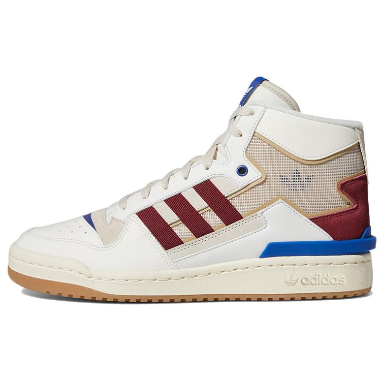Adidas Originals Forum Exhibit Mid 2 Leather Comfortable Mid-Top Sneakers Unisex Sneakers White Red Blue GX4120