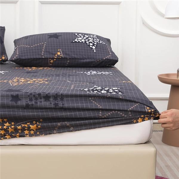 Super Waterproof Bedding Fitted Sheet Printing Mattress Protector Cover Non-slip Bed Linens with Elastic Band Breathable Mattress Protector