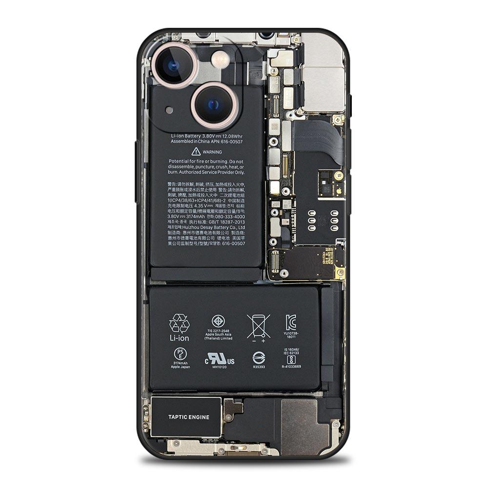 Чехол-накладка с рисунком печатной платы для iPhone 17 16 15 14 13 12 11 Pro Max 17 Air Plus Ударопрочный Мягкий ТПУ Чехол Fundas