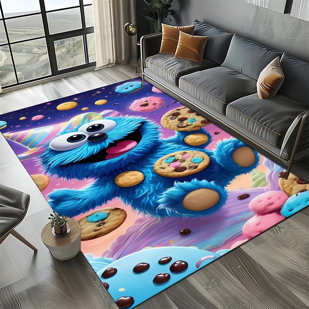 2025 New Style Sesame Street Cartoon TV Carpet Rug for Living Room Bedroom Home Sofa Decoration,Kids Play Non-slip Floor Mat
