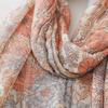 Yitao Soft Pink Floral Scarf - Cotton & Linen Feel with Silver Silk, Fashionable Women’s Shawl