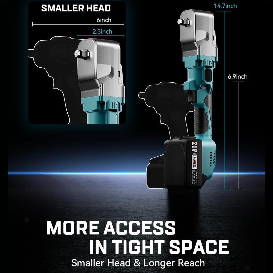 3200 об/мин 1/2" Аккумуляторный угловой ударный гайковерт Бесщеточный Высокий крутящий момент Трещоточный ключ Бытовой ремонт Набор электроинструментов