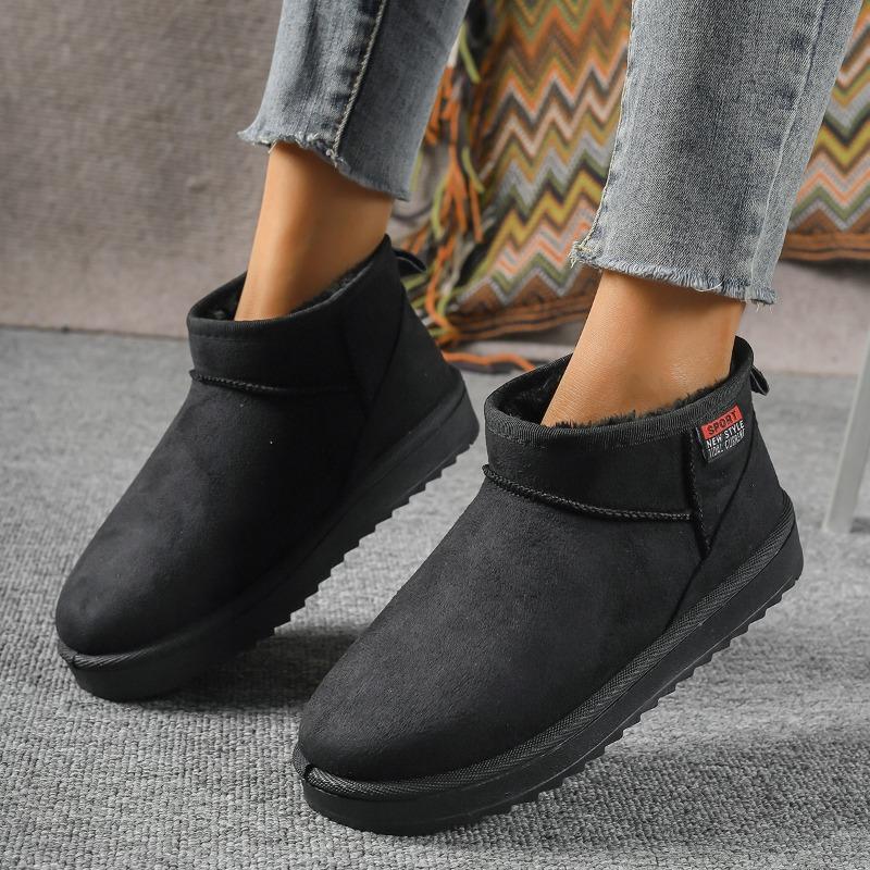Winter Hot Selling High Quality Women's Shoes Fashionable Solid Color Round Toe Low Heel Sleeve Suede Women's Short Boots