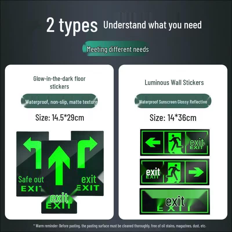 Self-Luminous Safety Exit Floor Decal