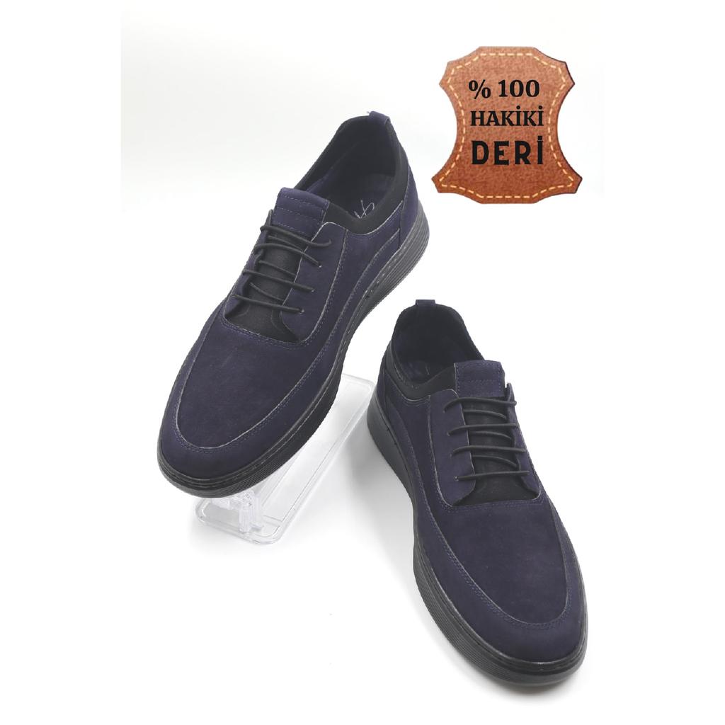 Мужская ультраудобная и легкая повседневная обувь из натурального нубука черного цвета