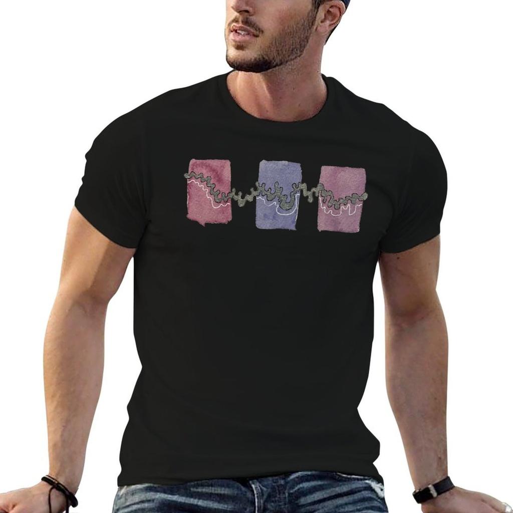 Purple Abstract Tshirt Basic Casual Wear Short Sleeve Top