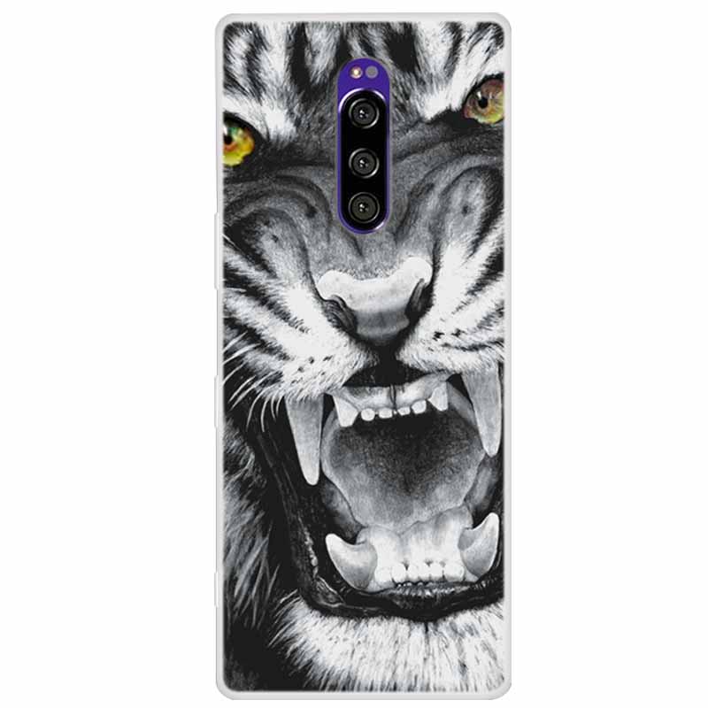 Чехол для Sony Xperia 1 Роскошные Животные Прозрачная Крышка для Sony Xperia1 XZ4 SO-03L SOV40 J8110 J9150 J8170 Корпуса Чехлы для Телефона