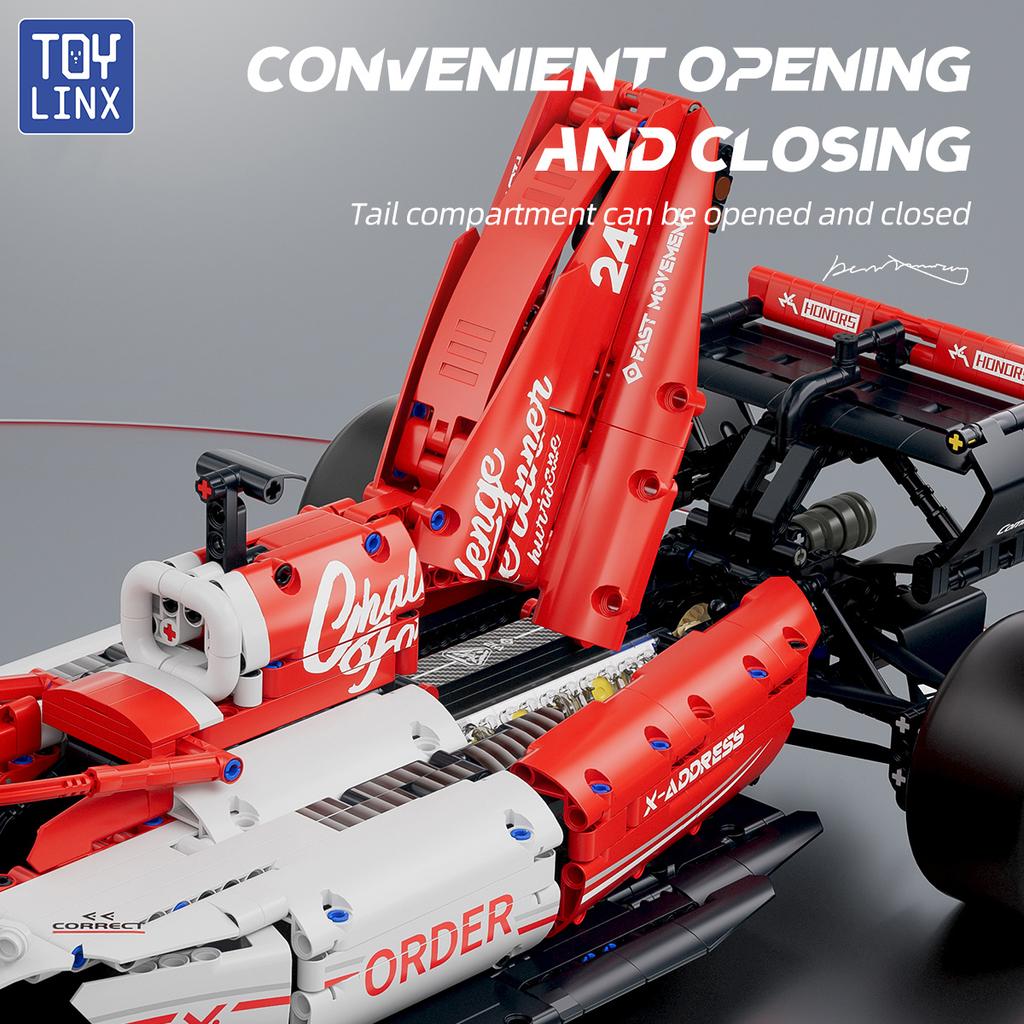 1768 ШТ 1:8 Наборов для сборки гоночных автомобилей F1 MOC Строительные блоки Автомобиль Крутая коллекционная модель Автомобильные наборы Игрушка Рождественский праздничный подарок