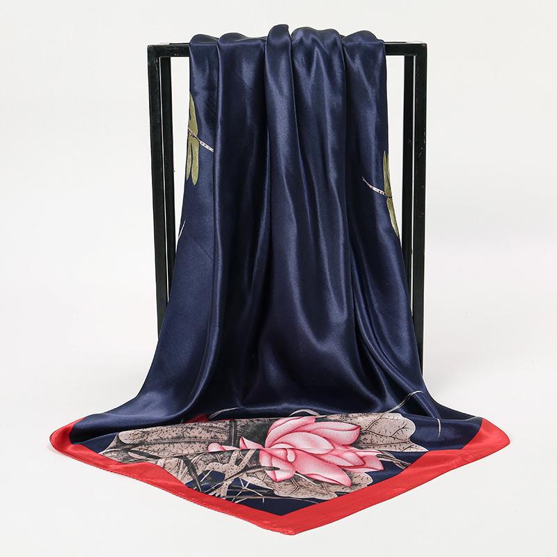 Spring and Autumn Women's Cashew Print Square Scarf Fashion Commuting Versatile Headscarf Stained Rose Square Scarf