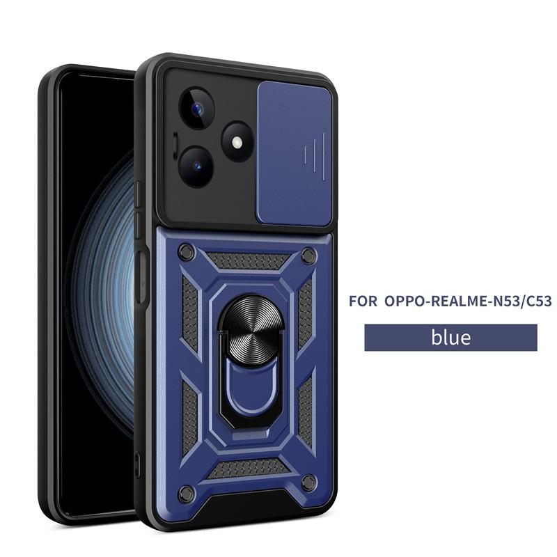 Для OPPO Realme C53 чехол противоударный держатель брони магнитное металлическое кольцо чехол для Realme Narzo N53 NarzoN53 RealmeC53 C 53 RMX3760