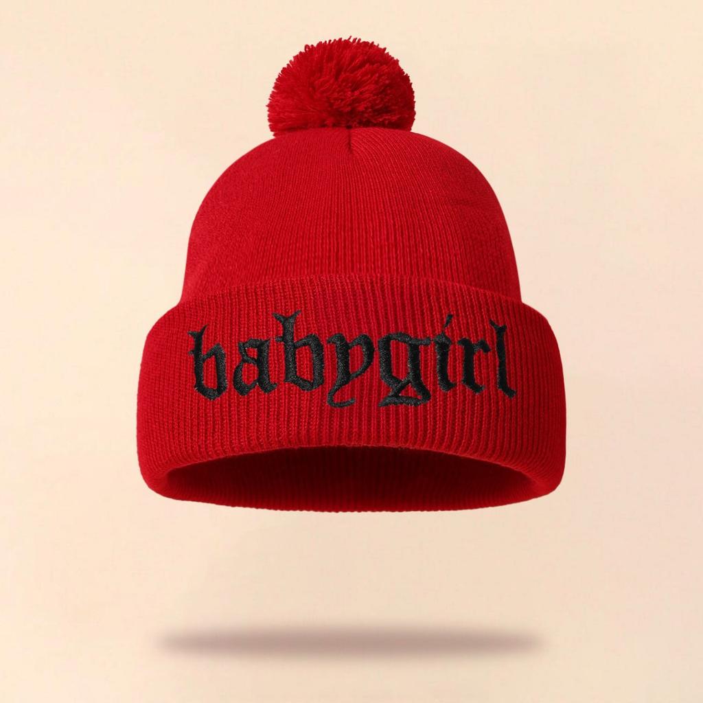 Autumn And Winter Thin Knitted Hat Men'S And Women'S Embroidered Wool Cold Hat Student Shopping Sweet Cute Pullover Hat