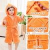 LOLANTA and Flannel Bathrobe with Hood and Waist Dinosaur Warm Winter Ages Kids' Baby's Belt, Design, Outfit, Orange, 2-3