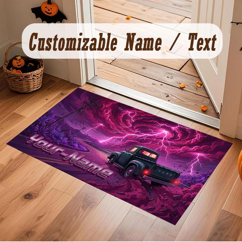 Abstract Personalized Theme Crystal Velvet Floor Rug Personalized Custom Name Text Warm Carpet Home Decoration