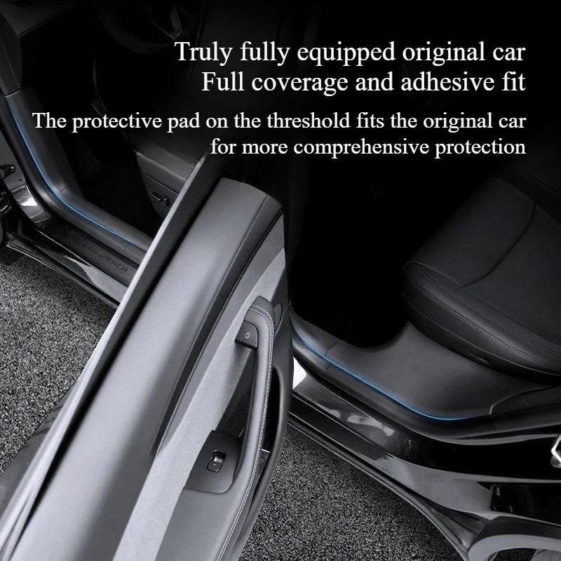 AB Pillar Threshold Strip for Tesla Model Y Juniper 2025 Front Rear Door Threshold Anti-kick Pad Protector Interior Accessories