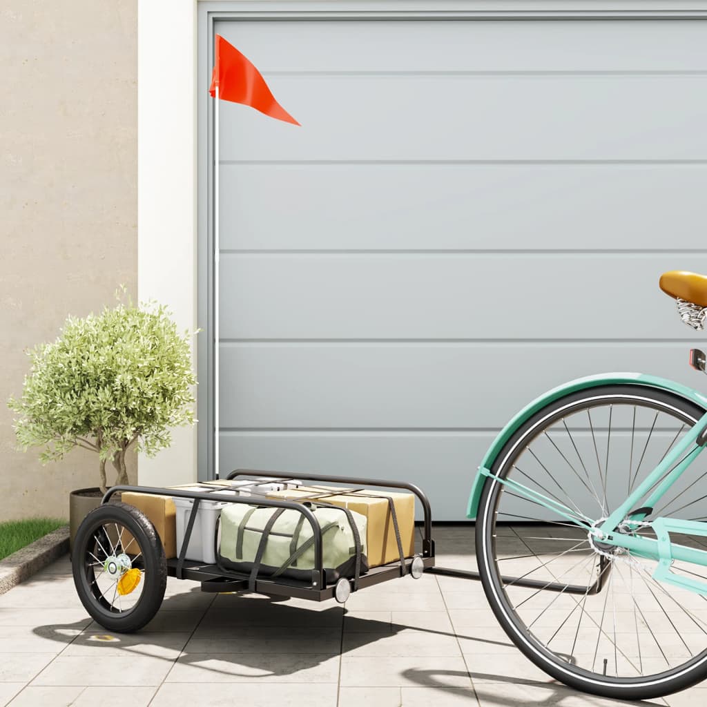 Bicycle Trailer Black 122 x 53 x 31 cm Iron