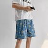 Men's Trendy Casual Elastic Waist Denim Shorts - Summer Loose Fit with Print